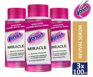  
3 x Vanish Miracle Serum Fabric Stain and Bobble Remover Clothes Revives 100ml