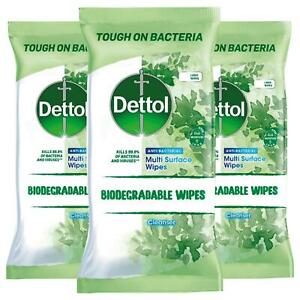  
3 x Dettol Biodegradable Multi-Surface 90 Large Wipes, Total 270