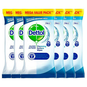  
6 x 110 Dettol Wipes (Total 660) Large Size [Mega Size Case]