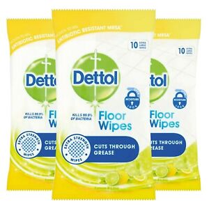  
3 x Dettol Floor Wipes Cleaning Lemon and Lime, Multipack of 25 -Total 100 Wipes