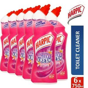  
6 x Harpic Active Fresh Antibacterial Toilet Cleaning Gel Pink Blossom 750ml