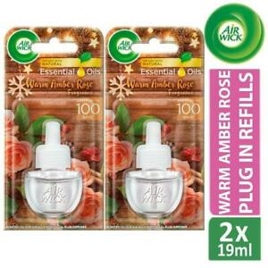  
2 x Air Wick Air Freshener Electrical Plug In Refill Warm Amber Rose Scent 19ml