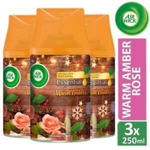  
3 x Air Wick Freshmatic Air Freshener Autospray Refills Warm Amber Rose 250ml