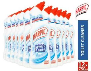  
12 x Harpic Bleach White & Shine Toilet Cleaner 750ml Original With Baking Soda