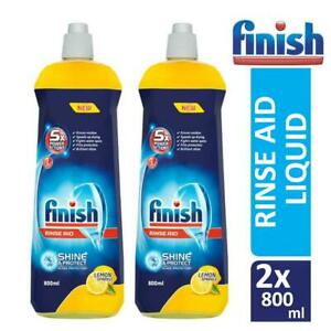  
2 x Finish Rinse Aid Dishwasher Cleaner 800ml Lemon Sparkle Shine & Protect