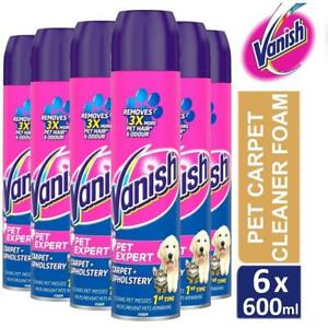  
6 x Vanish Carpet Cleaner Pet Expert Upholstery Foam Odour Stain Remover 600ml