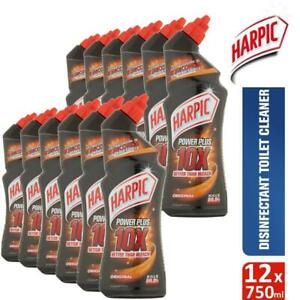  
12 x Harpic Power Plus Max Disinfectant Toilet Cleaner Limescale Removal 750ml