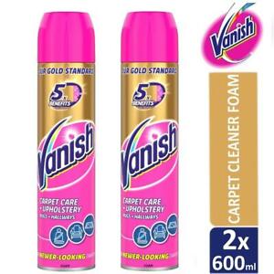  
2 x Vanish Gold Carpet Cleaner Care Foam Upholstery Dirt & Stain Remover 600ml