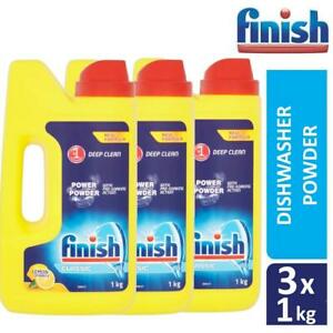  
3 x Finish Dishwasher Powder Classic Lemon Sparkle Detergent Cleaner Refill 1kg