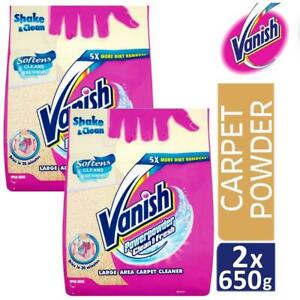  
2 x Vanish Carpet Rug Cleaner Upholstery Power Powder Freshener Shake Clean 650g