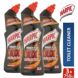  
3 x Harpic Power Plus Max Disinfectant Toilet Cleaner Limescale Removal 750ml