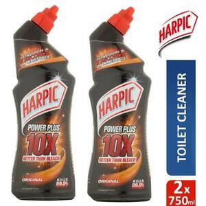  
2 x Harpic Power Plus Max Disinfectant Toilet Cleaner Limescale Removal 750ml