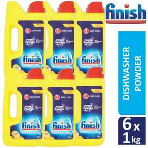  
6 x Finish Dishwasher Powder Classic Lemon Sparkle Detergent Refill 1kg