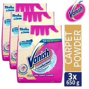  
3 x Vanish Carpet Rug Cleaner Upholstery Power Powder Freshener Shake Clean 650g