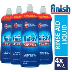  
4 x Finish Rinse Aid Liquid Dishwasher Cleaner Shinier & Drier Dishes 800ml