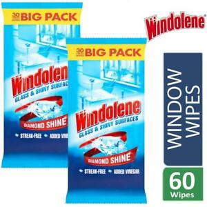  
2 x Windolene Glass & Shiny Surfaces Streak-Free Window Wipes Pack 30 (Total 60)