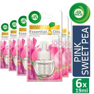  
6 x Air Wick Air Freshener Plug in Refills Scented Oil Pink Sweet Pea 19ml