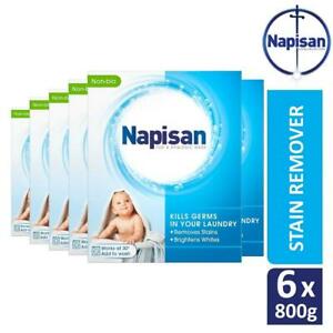  
6 x Napisan Non Biological Laundry Stain Remover 800g Brightens Whites