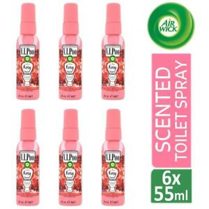  
6 x Air Wick VIPoo Rosy Starlet Toilet Spray Aerosol Air Freshener 55ml