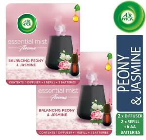  
2 x Air Wick Air Freshener Essential Mist Unit + 1 Refill Peony & Jasmine 20 ml