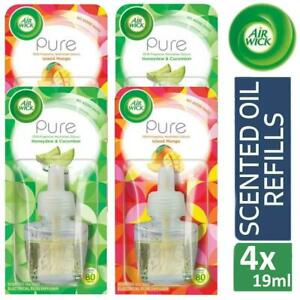  
4 x Air Wick Pure Scented Oil 19ml Refills, Island Mango and Honeydew & Cucumber