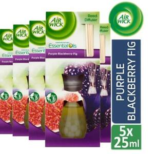  
5 x Air Wick Reed Diffuser Air Freshener Scented oil Purple Blackberry Fig 25ml