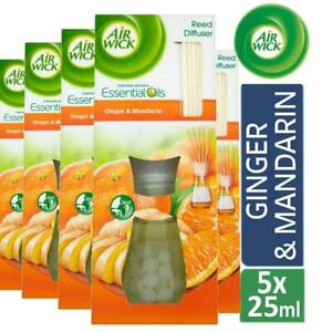  
5 x Air Wick Reed Diffuser Air Freshener Essential oil Ginger & Mandarin 25ml