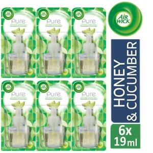  
6 x Air Wick Plug in Air Freshener Refill Pure Honeydew & Cucumber 19ml