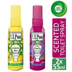  
Air Wick VIPoo Fruity Pin-Up & Lemon Idol Toilet Spray Bundle Air Freshener 55ml