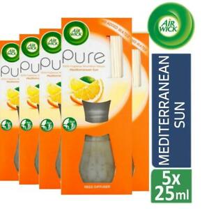  
5 x Air Wick Pure Reed Diffuser Air Freshener Mediterranean Sun 25ml