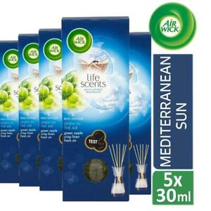  
5 x Air Wick Life Scents Reed Diffuser Linen in the Air Green Apple Fresh 30ml