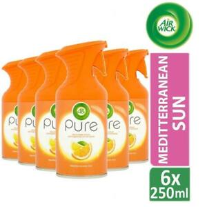  
6 x Air Wick Pure Air Freshener Spray 250ml Mediterranean Sun Neutralises Odours