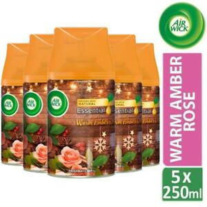 5 x Air Wick Freshmatic Air Freshener Autospray Refills Warm Amber Rose  250ml