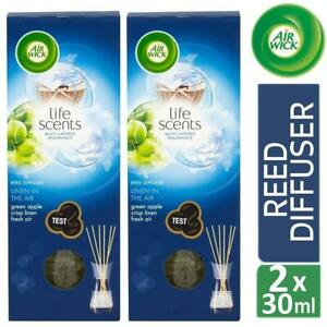  
2 x Air Wick Life Scents Reed Diffuser Linen in the Air Green Apple Fresh 30ml