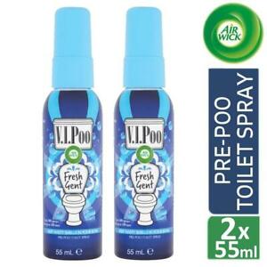  
2 x Air Wick VIPoo Fresh Gent Pre-Poo Toilet Spray Aerosol Air Freshener 55ml