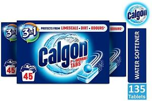  3 x Calgon 3 in 1 Powerball Tabs Water Softener 45 Tablets Limescale Protection
