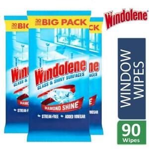  
3 x Windolene Glass & Shiny Surfaces Streak-Free Window Wipes Pack of 30