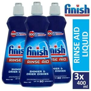  
3 x Finish Rinse Aid Dishwasher Liquid 400ml Dishwashing Shinier & Drier Dishes