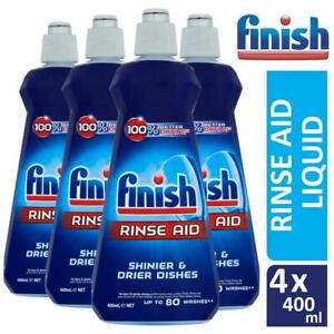  
4 x Finish Rinse Aid Dishwasher Liquid 400ml Dishwashing Shinier & Drier Dishes