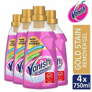  
4 x Vanish Gold Oxi Action Gel Stain Remover Fabric Clothes Colour Safe 750ml