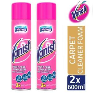  
2 X Vanish Carpet Cleaner Power Foam Stain Remover High Traffic Shampoo 600ml