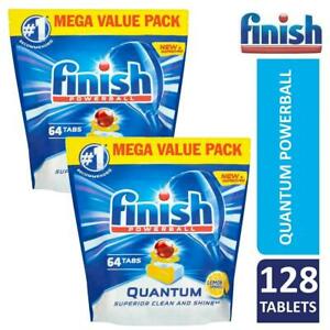  
2 x Finish Powerball Quantum Dishwashing Tablets 64 Clean Shine Lemon Total 128