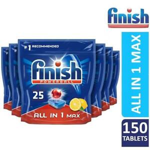  
6 x Finish Powerball All-in-One Max Dishwasher Tablets x 25 Lemon (150 Tablets)