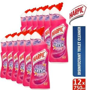  
12 x Harpic Active Fresh Antibacterial Toilet Cleaning Gel Pink Blossom 750ml