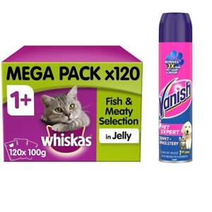  
Vanish Pet Expert Carpet Cleaner Foam 600ml & Whiskas Adult Cat Food 120 Pouches