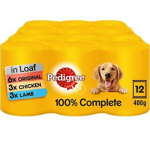  
24 x 400g Pedigree Adult Wet Dog Food Tins Mixed Selection in Loaf