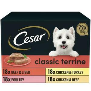  
72 x 150g Cesar Classics Dog Food Trays Mixed Selection in Terrine