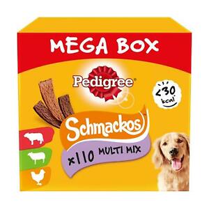 110 Pedigree Schmackos Dog Treats Mixed Meat Variety Mega Box Dog chews 790g