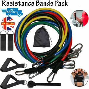  
Resistance Bands Weights Home Fitness Training Gym Workout 11PCS Set or Singles