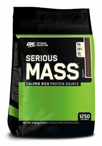  
Optimum Nutrition Serious Mass 5.4kg Weight Gainer Gain Protein Powder Free P&P